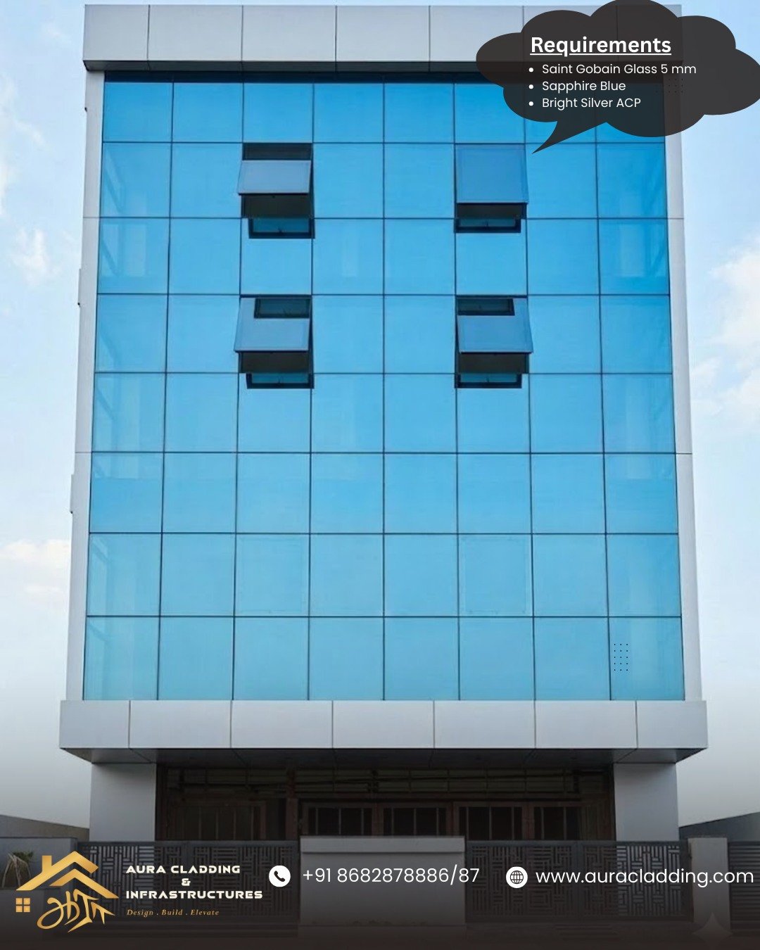 Completed Saint Gobain glass and ACP facade